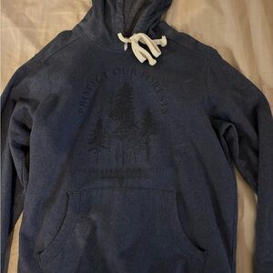 District Navy Hoodie with Forest Design